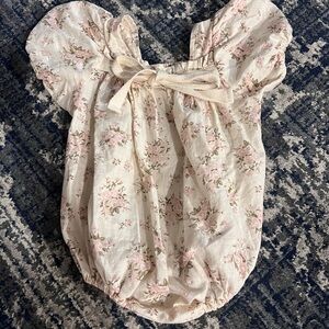 Floral Baby Romper with Bow